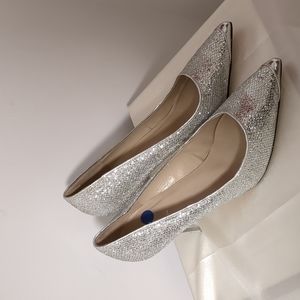 Pleaser USA Silver Glitter Pumps